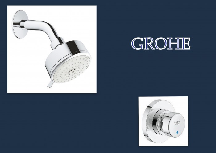 grohe recessed shower tap with chromate brass plate adjustable t
